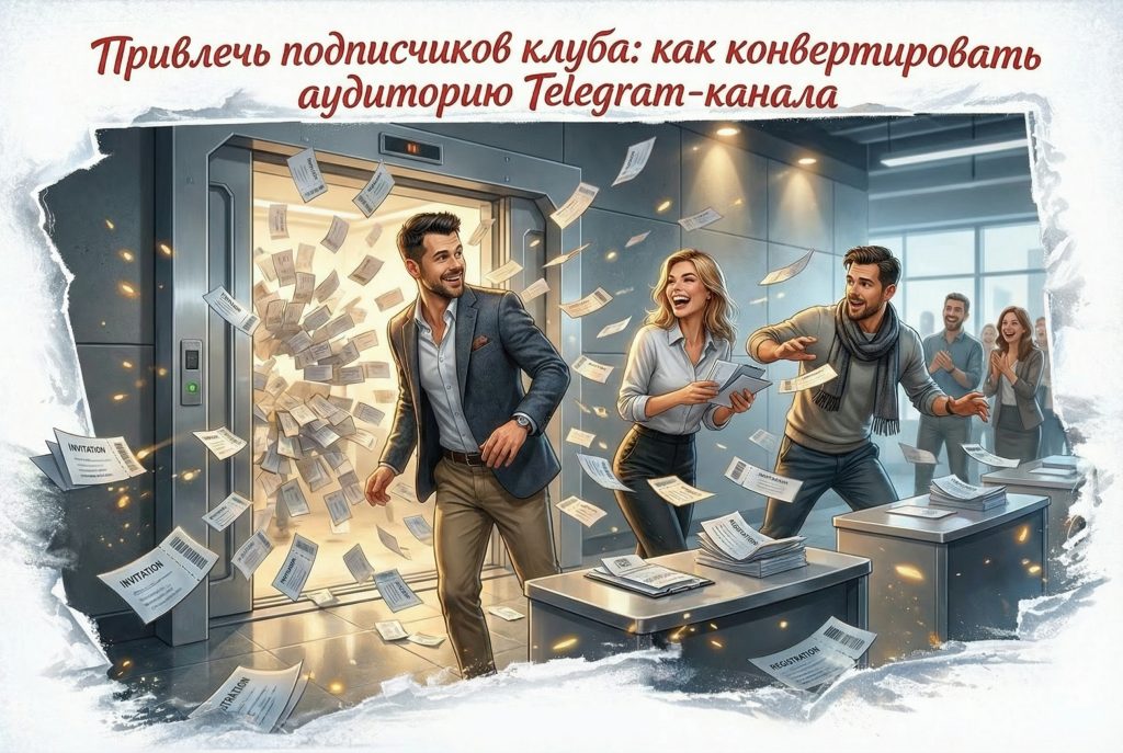 Изображение, иллюстрирующее привлечение подписчиков в клуб через Telegram-канал