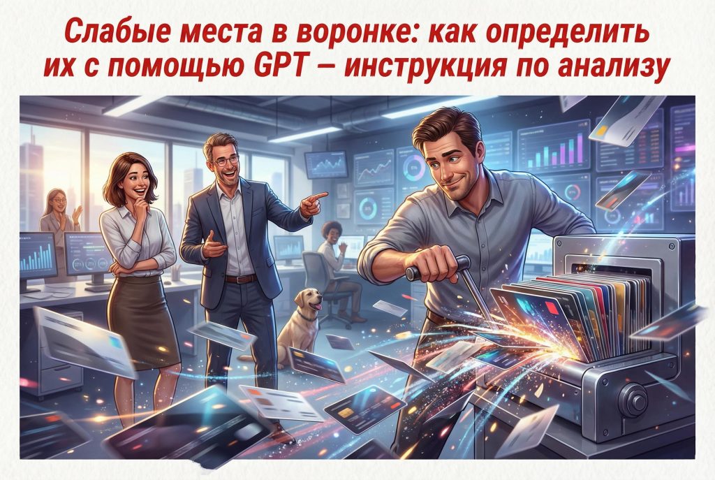 Анализ слабых мест в воронке продаж с помощью GPT