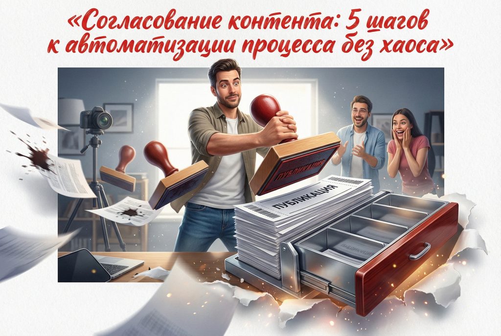 Схема автоматизации процесса согласования контента и устранения хаоса из 5 шагов