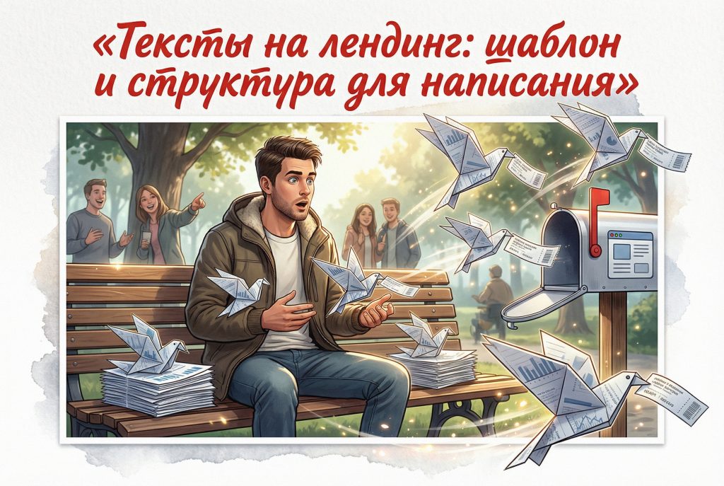 Схема структуры продающего текста для лендинга и шаблон написания блоков