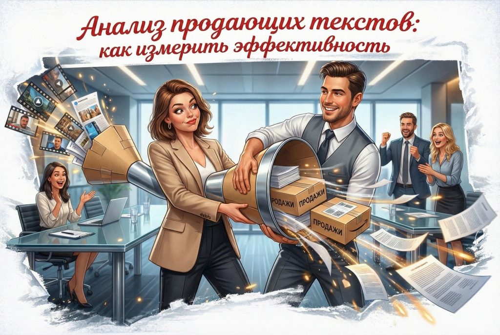 Инфографика анализа продающих текстов и измерения их эффективности